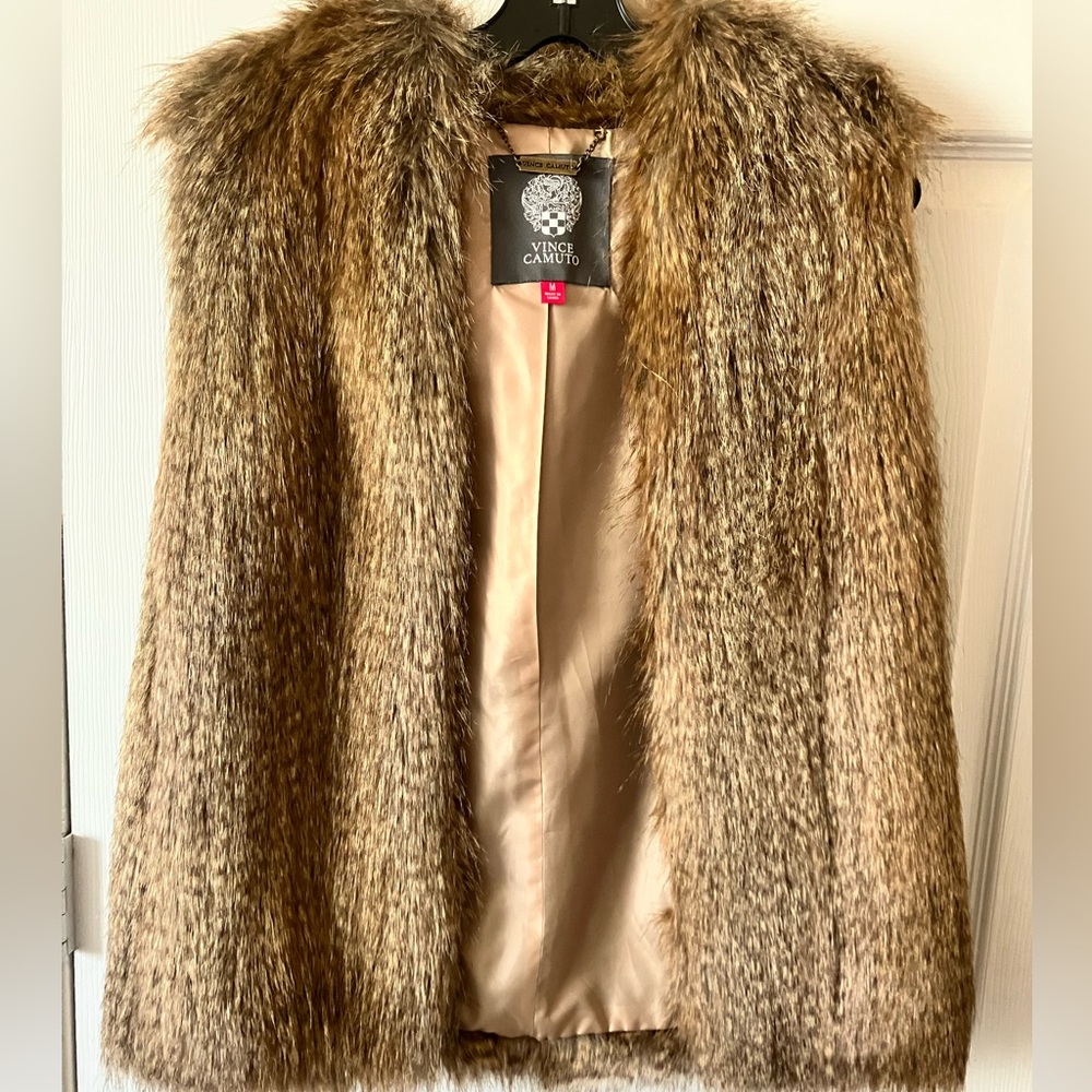 Faux Fur Vest Vince Camuto Size Medium